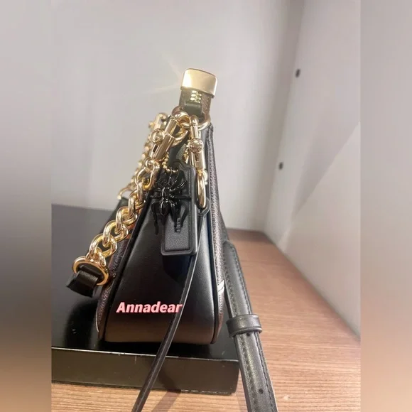 NWT Coach Teri Shoulder Bag In Signature Canvas Pumpkin Halloween Print CCE71 - Picture 10 of 15